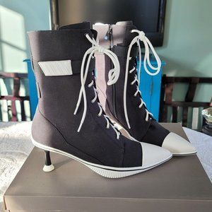New Charles & Keith Black and white kitten heel boots in size 39
